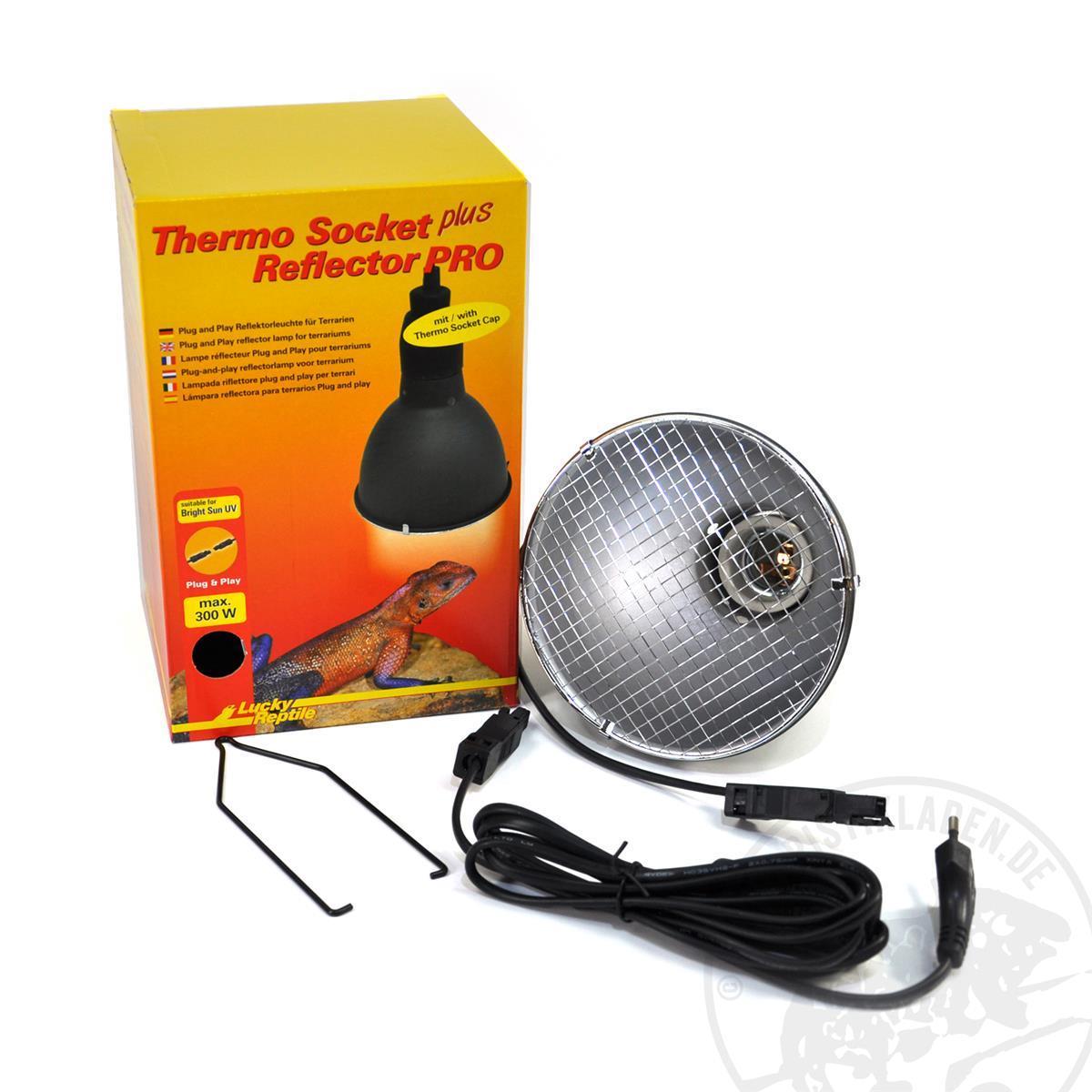 Lucky Reptile Thermo Socket plus Reflector Pro plug-and-play mit Socket Cap 18 cm Höhe, 14 cm Ø