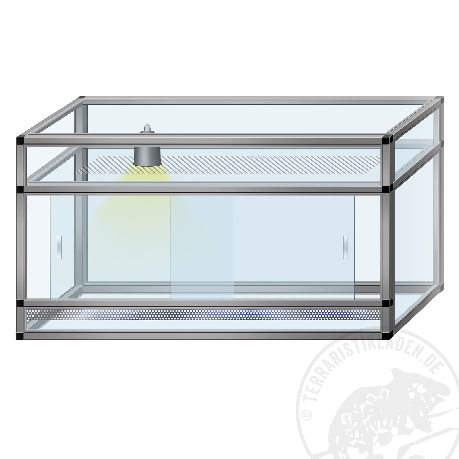 Terrarienbau Set - Aluminium Terrarium 100 x 60 x 60 cm + 27,5 cm Abdeckung